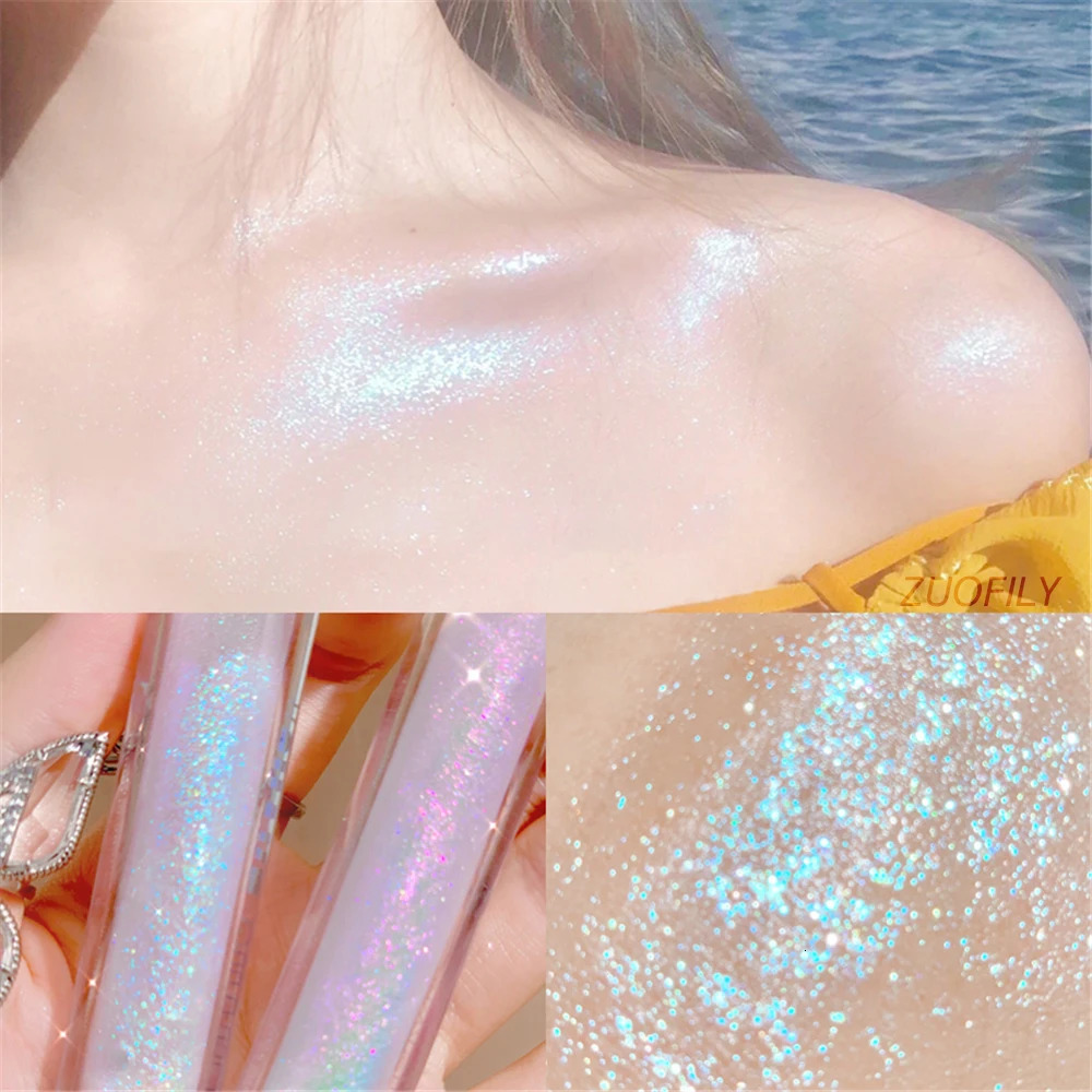 Glitter Highlighter Liquid Eye Shadow Eyeliner Durable Waterproof Pearl Shiny Shake Liquid High Gloss Brighten Silkworm Makeup 240704