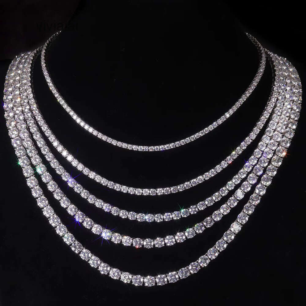 Item High Quality Hip Hop Bling 925 Sterling Silver 3MM 4MM D Color Lab Diamond Moissanite Tennis Chain