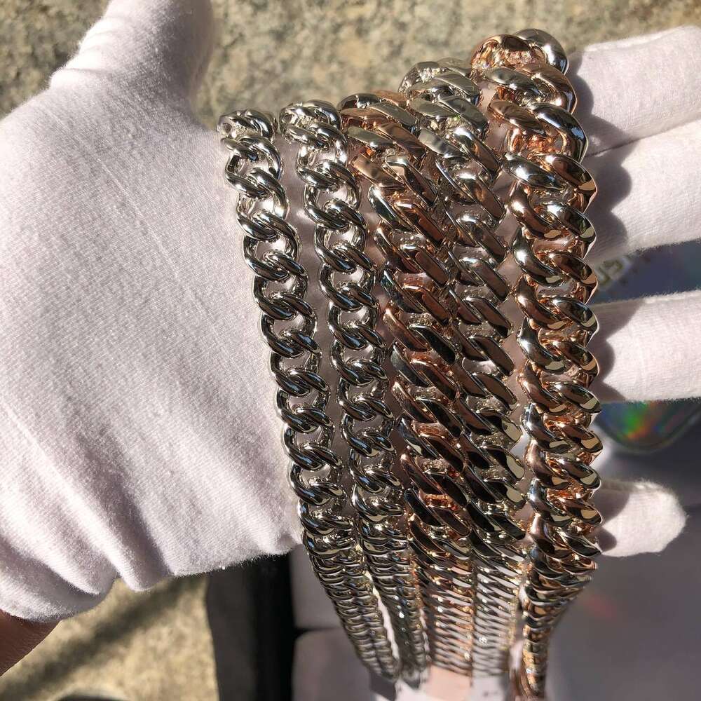 Custom Gold Plated Cuban Link Moissanite Chain Pass Dia Tester Round Brilliant Cut Sier Fine Bracelet Jewelry