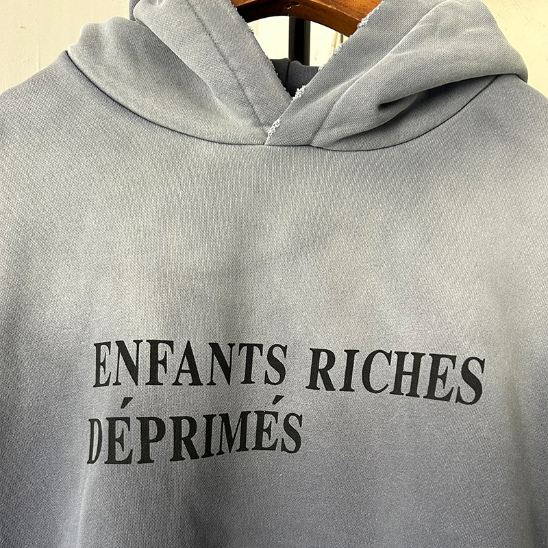 Sweater Vintage Washed Gray Apricot Pullover Men Women Best Quality Print Hoodies Heavy Cotton