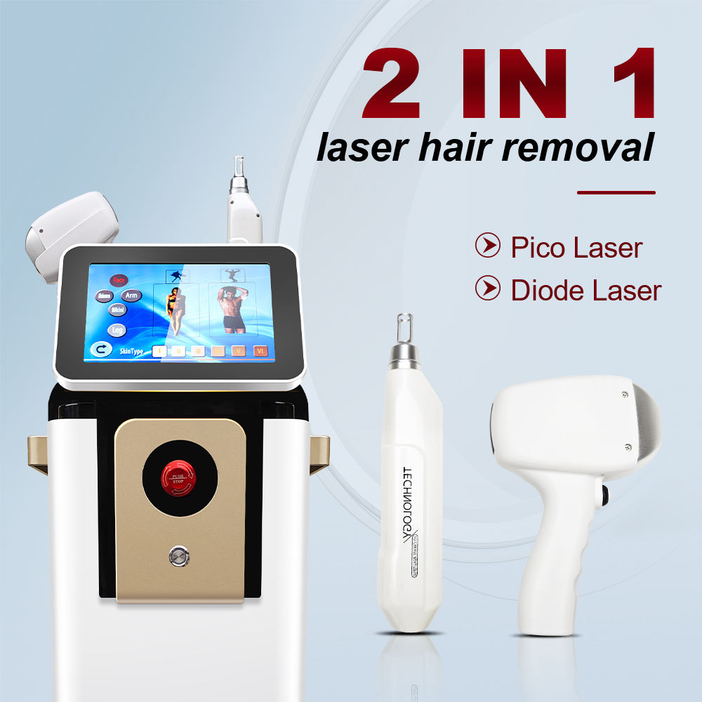 2024 Multifunctional vertical yag laser nd 808nm diode hair removal tattoo laser picosecond machine