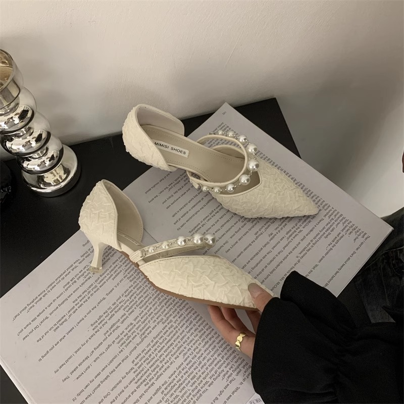 Women's Shoes Classic Design Gentle Fashionable Pearl Vintage Style Comfortable Minimalist Style Vintage Style Shoes Triple White Free shipping