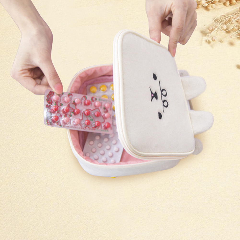 Portable Kawaii Soft Plush Bunny Pouch Cute Bags Large Capacity Travel Organizer Makeup Brushes Pouches Cosmetic Cases H7.4#16 zhanyishengli