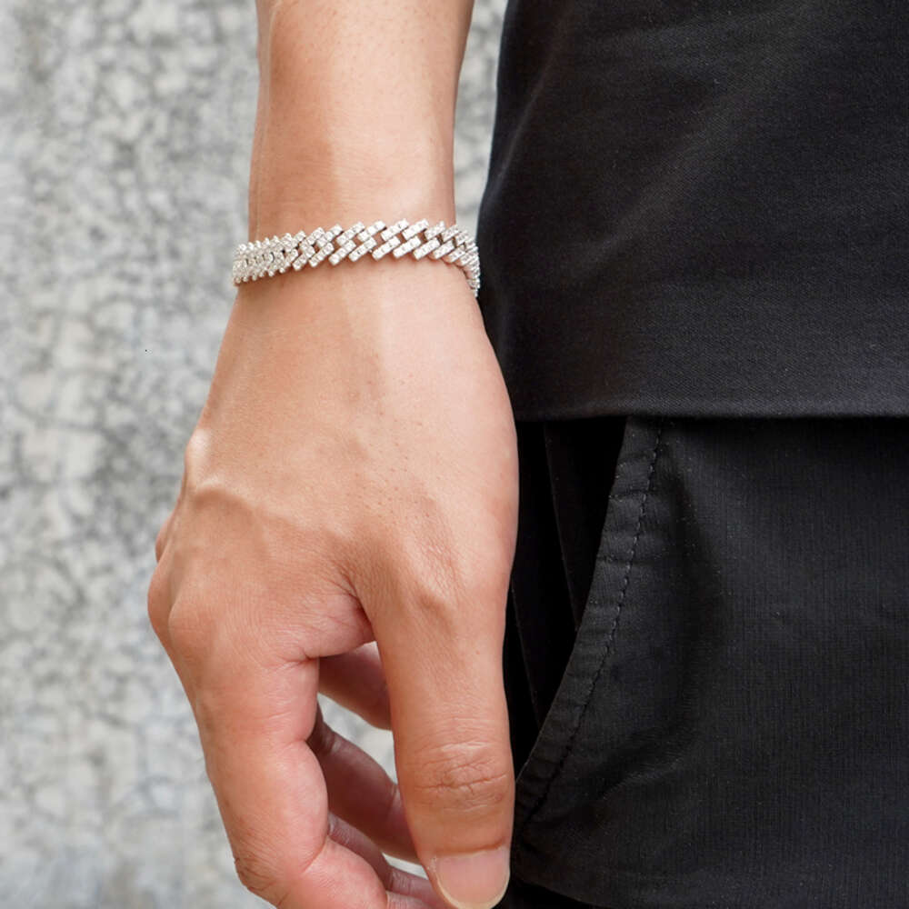Moq=1pcs 8mm Wide Cuban Link Jewelry Diamond Luxury Necklace for Women and Man Moissanite Cuban Chain Cuban Link
