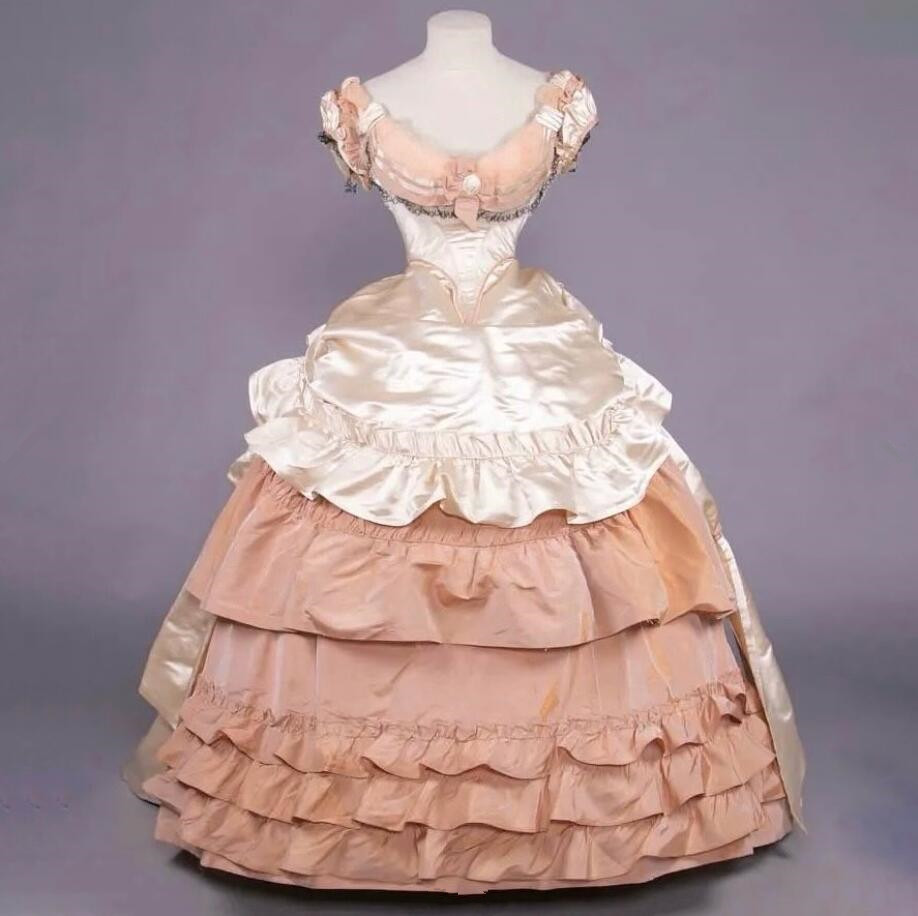History Victorial Prom Dresses 1857s Antebellum Era Vixtorian Day Dress Costume Princess Ball Gown Civil War evening gown