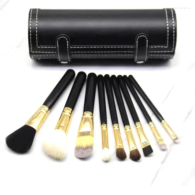 Makeup Brushes Animal Hair 9-Piece Brush Set Concealer Eye Shadow Lip Portable Professional Tool