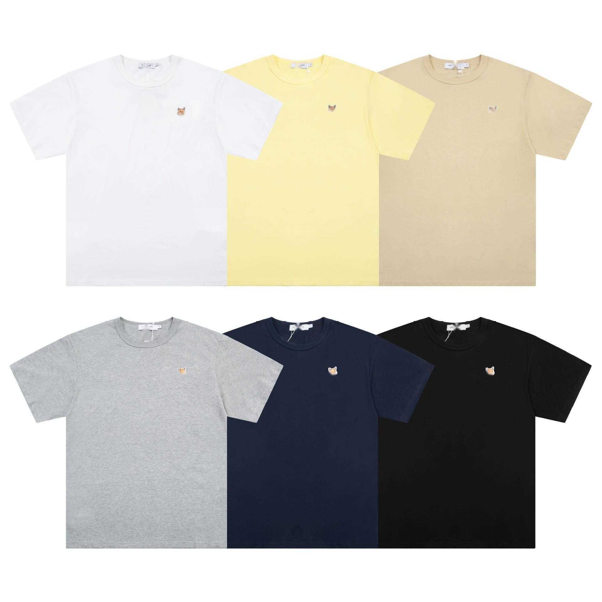 Men's T-Shirts Summer Classic Single Head Fox Embroidery Couple Same StyleL260526