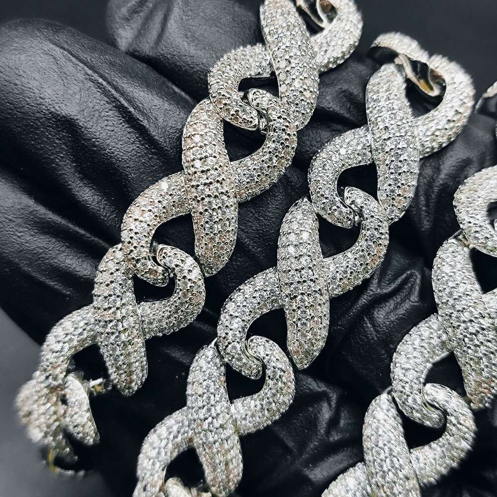 Trendy Jewelry 12mm Cuban Chain Moissanite Vvs 925 Sterling Silver Link Men Women Iced Out Bracelet Necklace Set