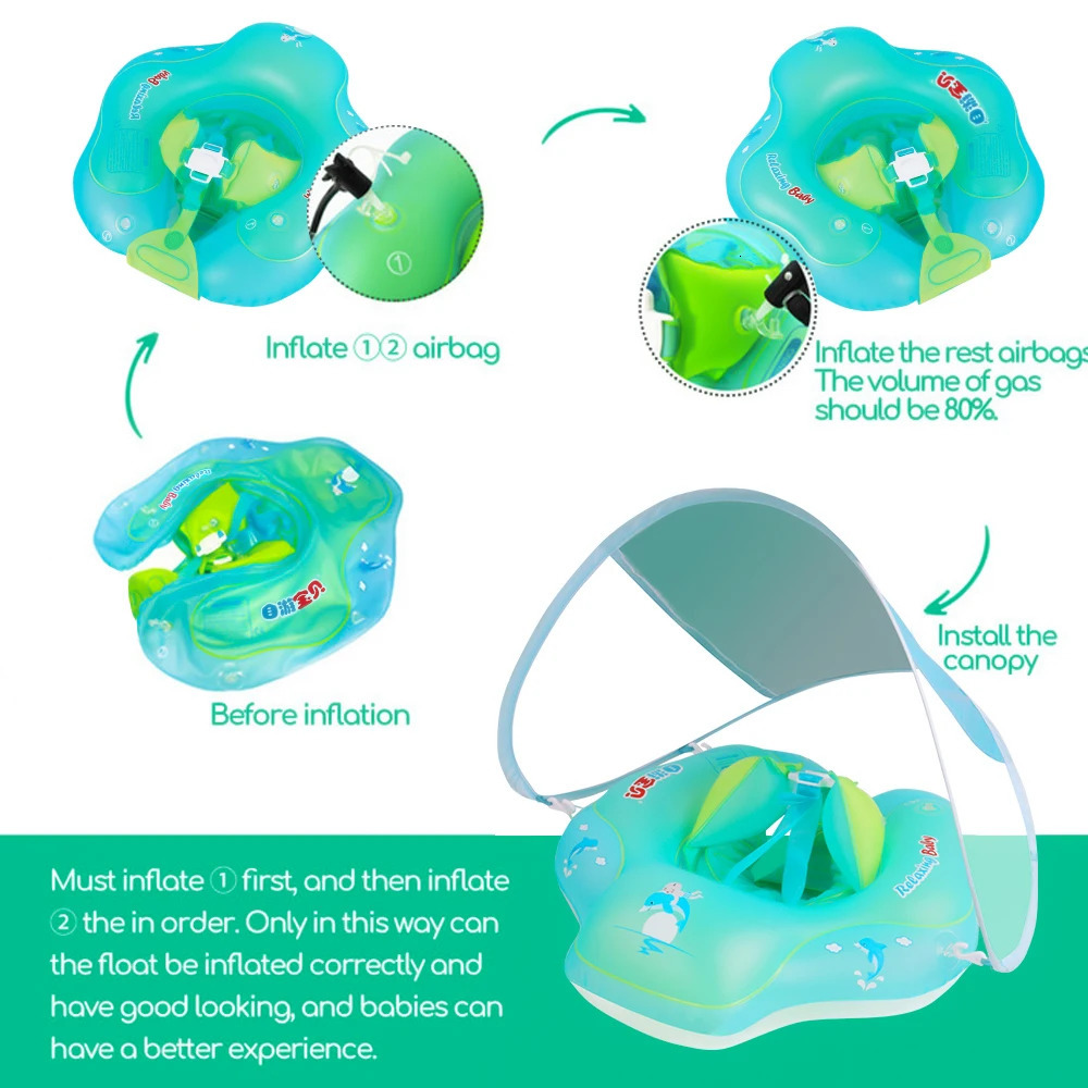 Upgrades Baby Swimming Float Inflatable Infant Floating Kids Swim Ring Circle Bathing Summer Toys Float Ring Toddler Pool Float 240624