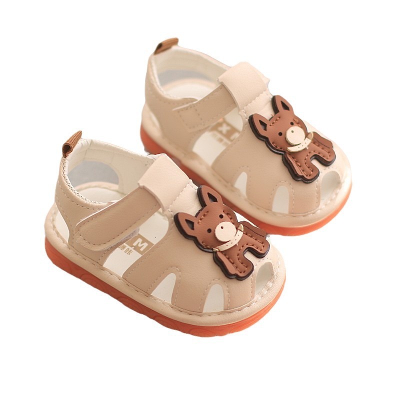 Summer Sandals, Baotou Baby Learning Walking Boys Girls, Baby's Name: Shoes, Cartoon Soft Sole, and Loud Children's Shoes F704-24