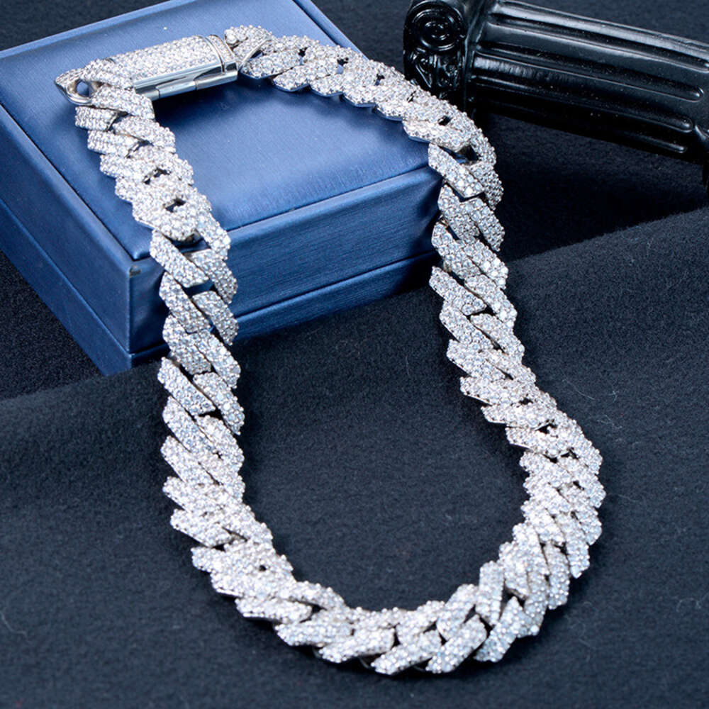 Men Hip Hop Iced Out Bling Chain Necklaces Pave Setting Cz Stone 19mm Miami Cuban Chains Hiphop Necklace Male Fashion Jewelry