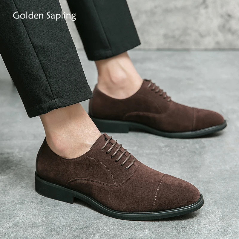 Golden Sapling Dress Oxfords Mens Formal Shoes Casual Business Flats Leisure Footwear Fashion Party Loafers Retro Men Moccasins 240703