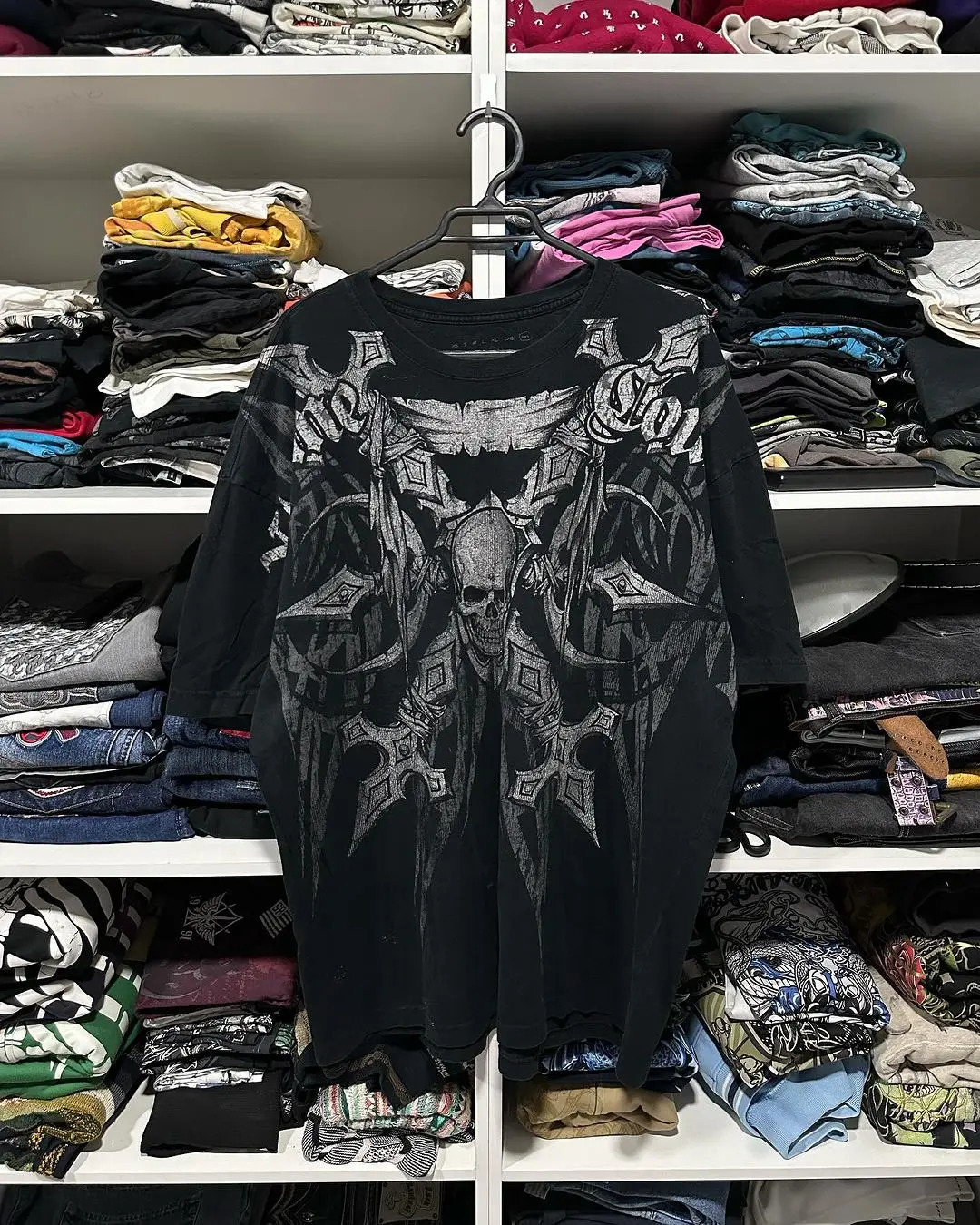 Y2K Tshirt Harajuku Retro Hip Hop Skull Pattern Oversized T shirt Mens Womens Short Sleeved Gothic Clothing Tops Streetwear 240626