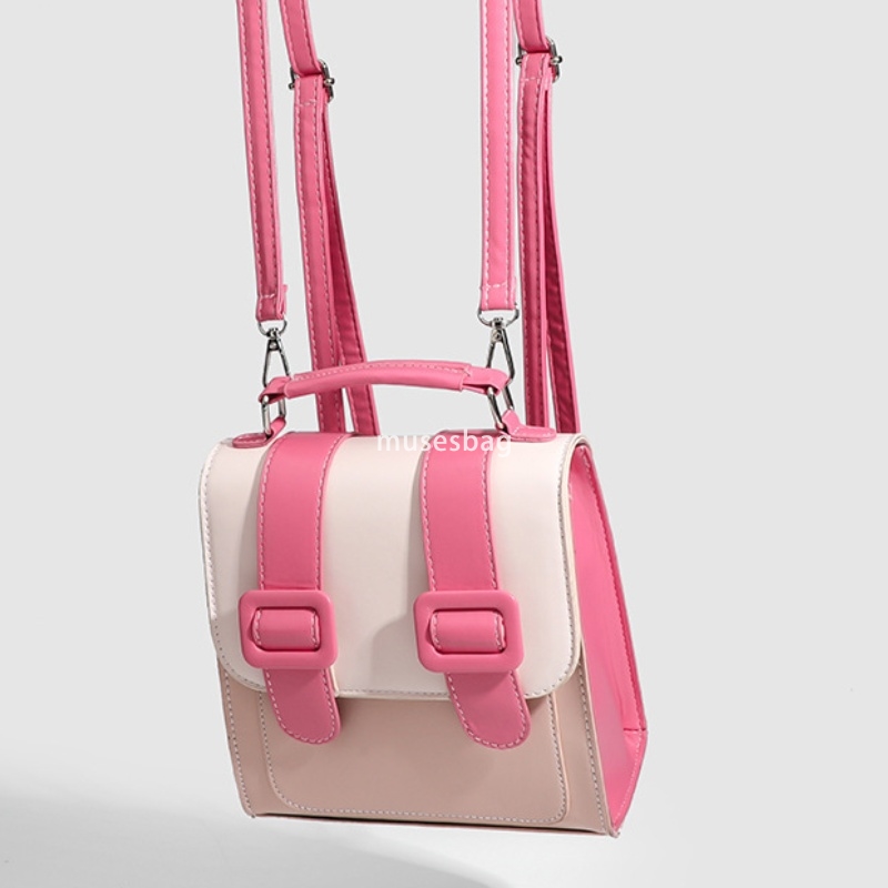 High end women's stylish new casual retro backpack with trendy and niche design French color blocking bag classic and versatile fashionable backp