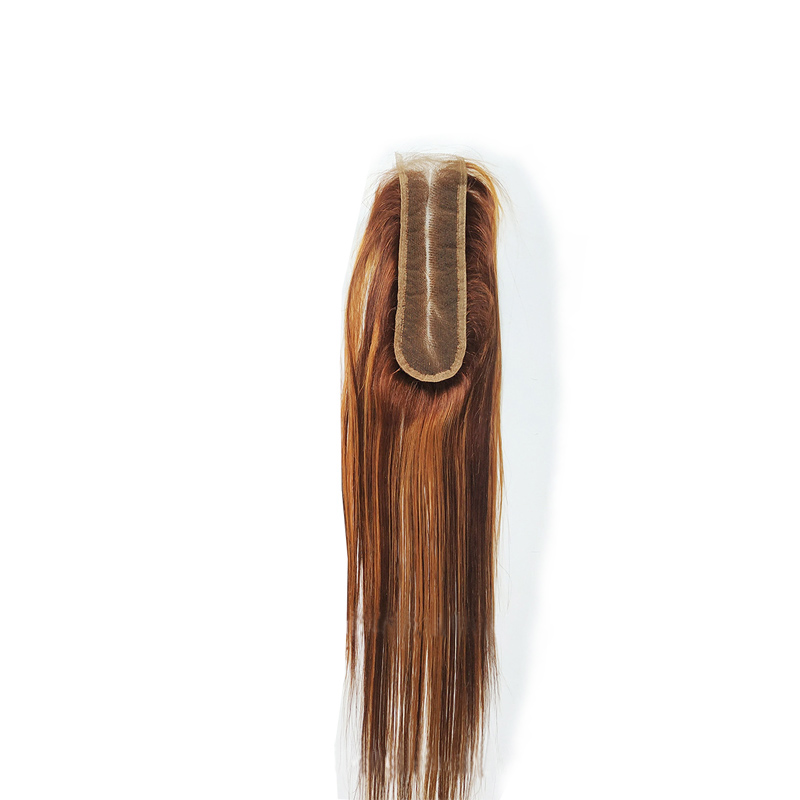 P4/27 Piano Color 2*6 Lace Closure Kim Peruvian Brazilian 100% Human Hair Sliky Straight 2X6 Top Closures Middle Part P4 27