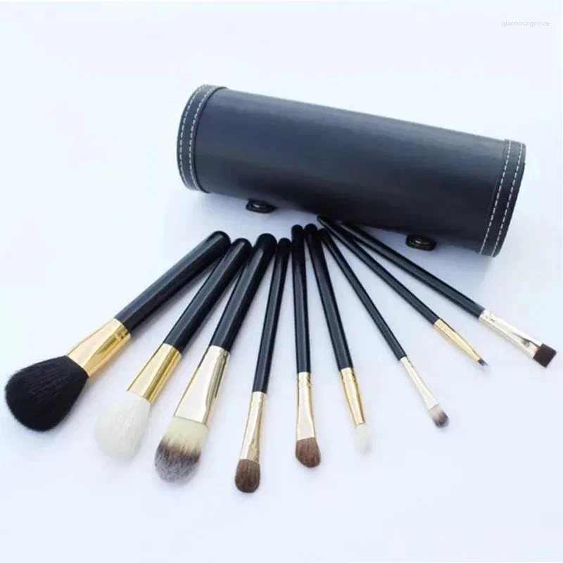 Makeup Brushes Animal Hair 9-Piece Brush Set Concealer Eye Shadow Lip Portable Professional Tool