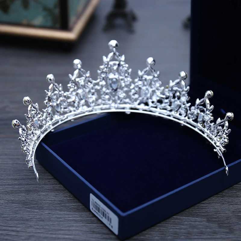 Tiaras Wedding Hair Tiara Crystal Bridal Tiara Crown Silver Color Diadem Veil Tiaras Wedding Hair Accessories Headpieces Head Jewelry