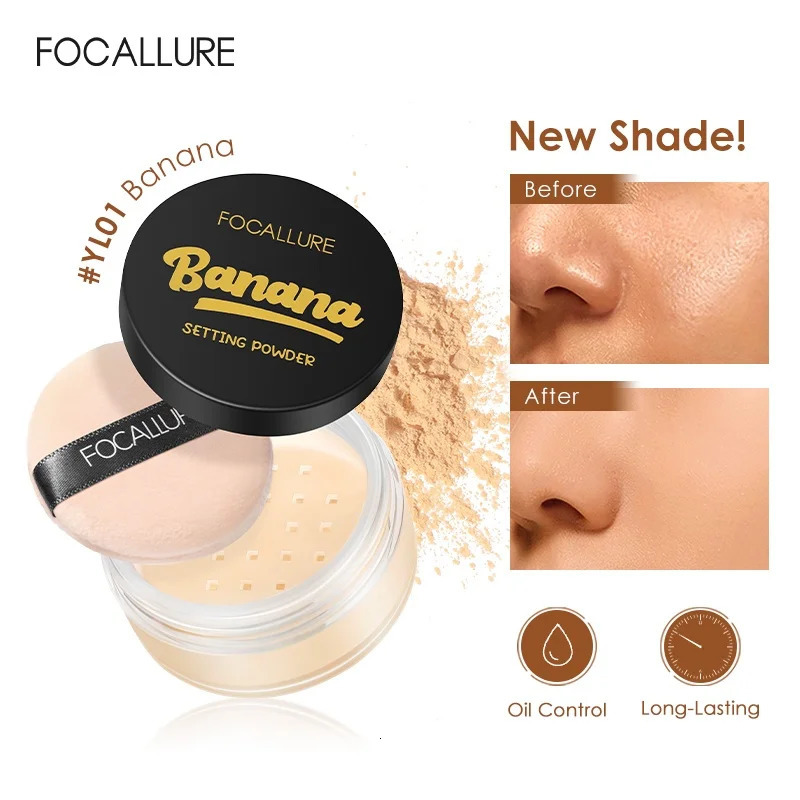 Focallure Face Loose Powder 3 Colors Ultra-Light Perfect Finishing Makeup Powder Waterproof Translucent Setting Powder Cosmetic 240704