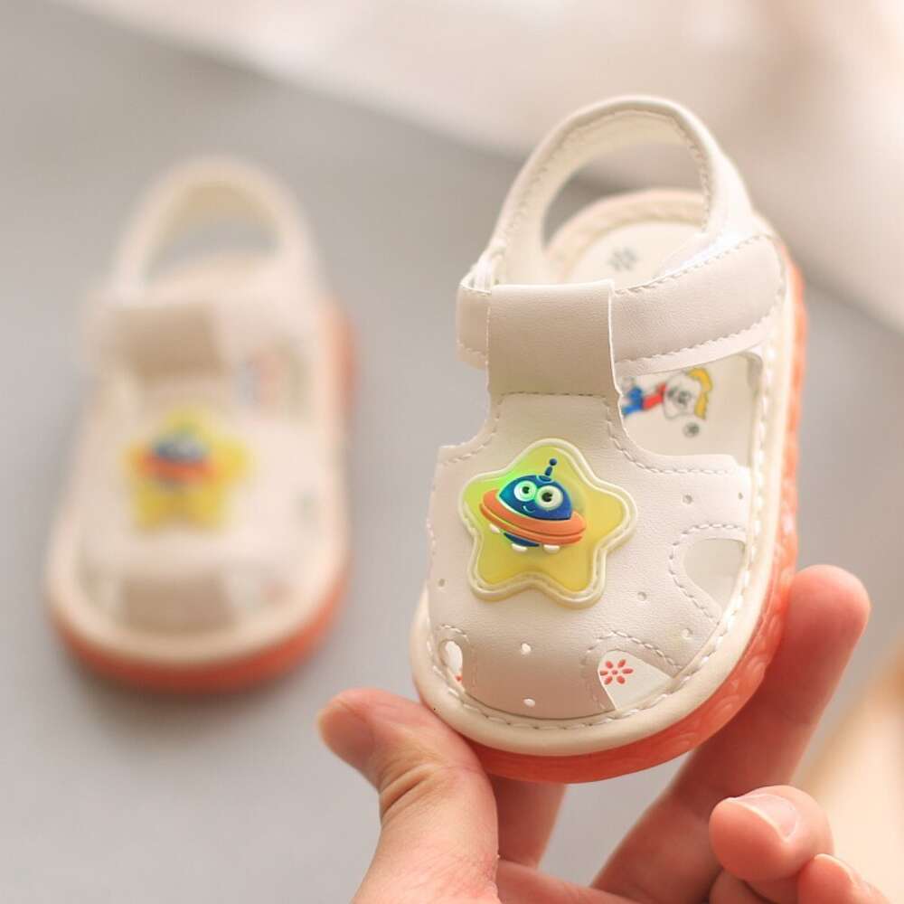 Light Sandals Summer 0-2 Year Old Cartoon Girl Walking Cow Muscle Soft Sole Children's Male Baby Shoes F704-22
