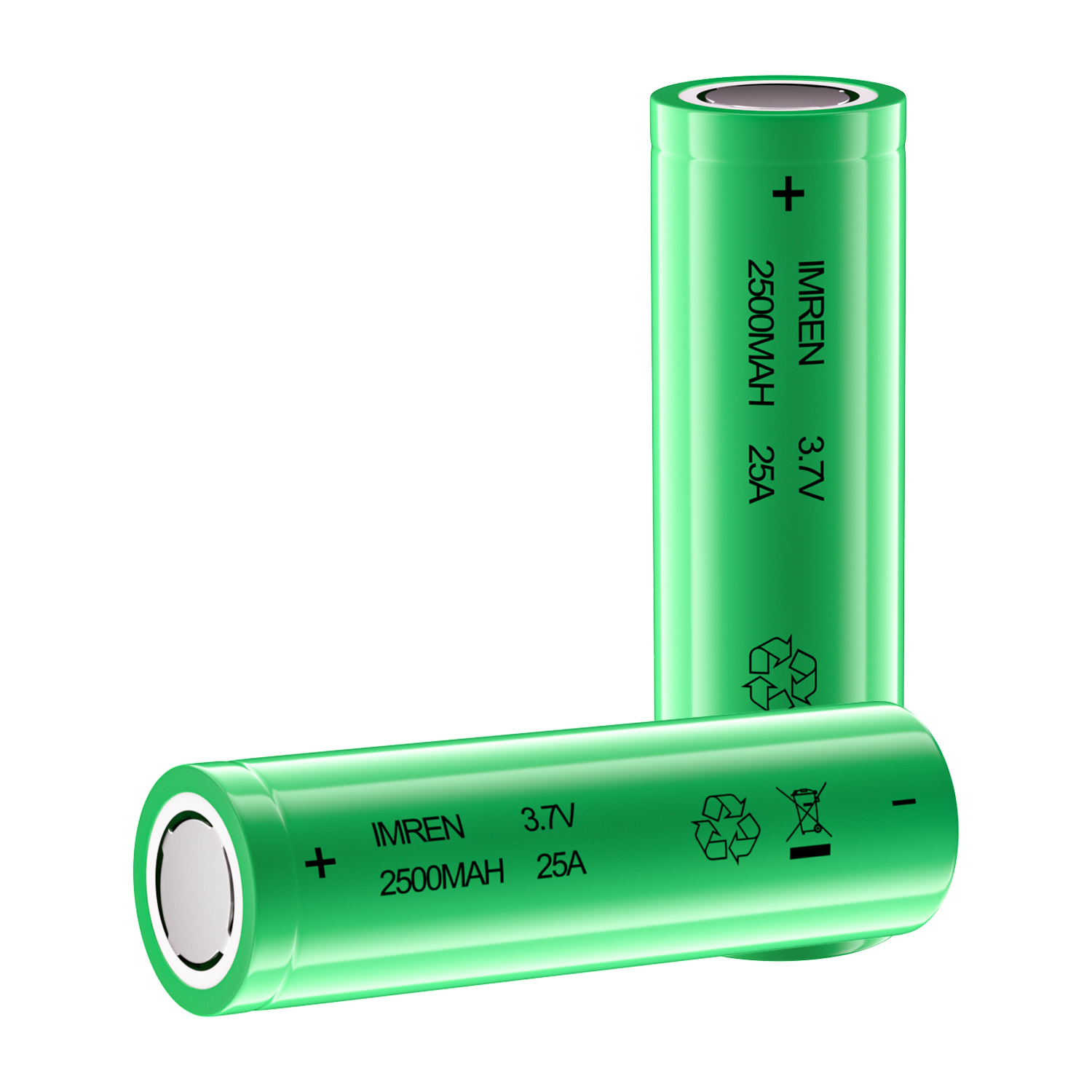 IMREN 18650 Battery 2500mah Rechargeable Lithium Battery Flat Top for Flashlight,headlAMP ,Small fan,Electric Skate