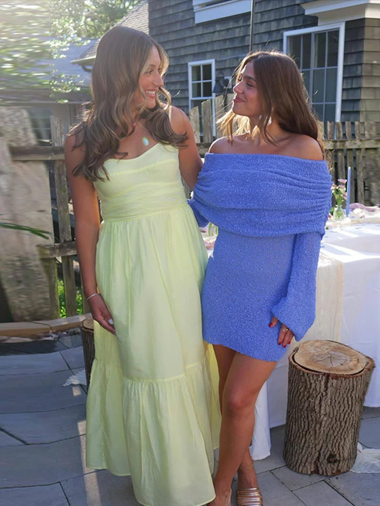 Sexy Knitted Dress Women Slash Neck Long Sleeve Bodycon Female Dresses Summer Beach Holiday Party Highly Elastic Lady Robe 240703