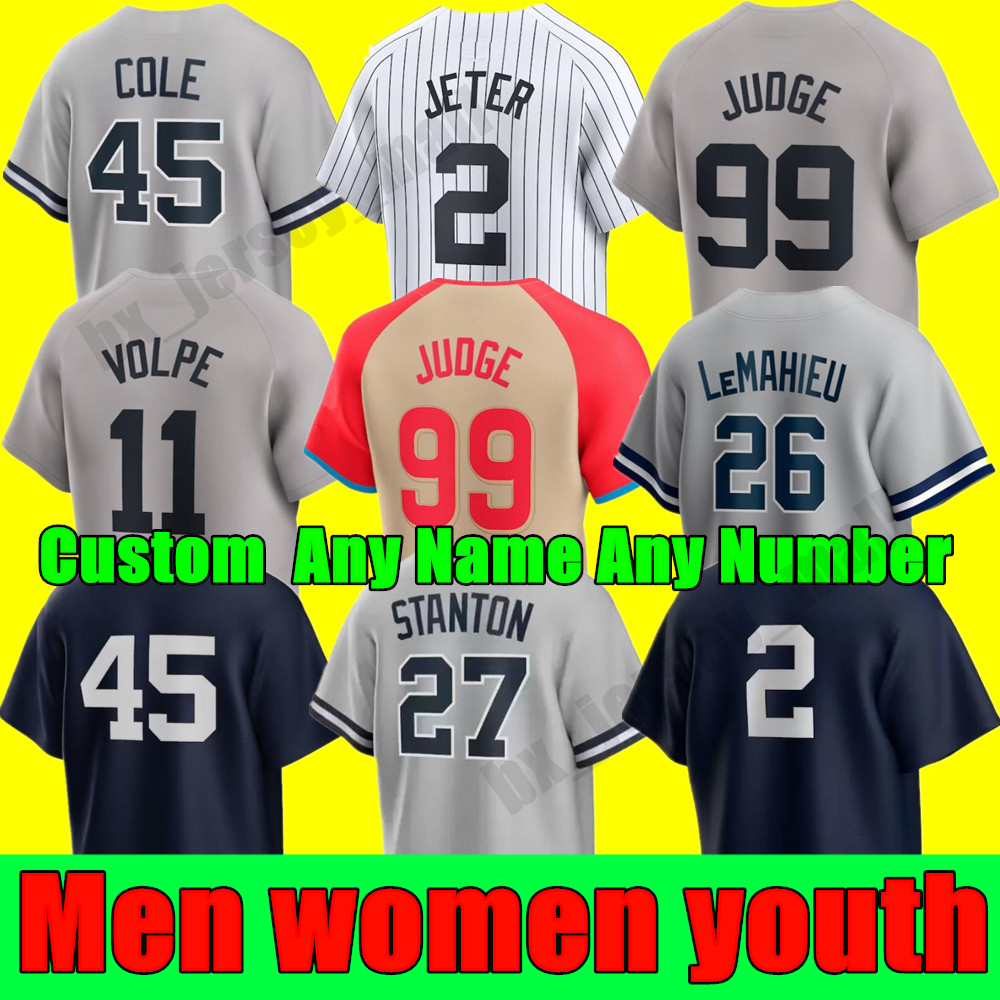 2024 All Star Custom S-4XL Aaron Judge Baseball Jerseys Anthony Rizzo Stanton York Gleyber Torres Josh Donaldson Gerrit Cole Cortes Yankee JUAN SOTO Men Women Youth