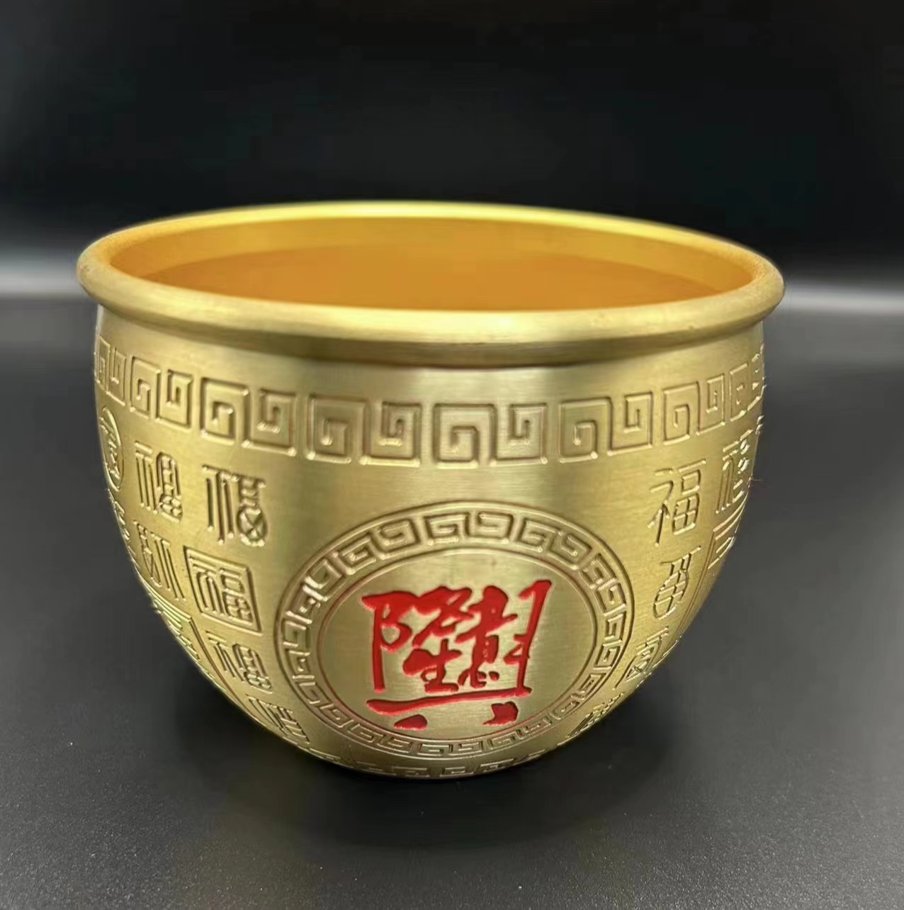 Business is booming, opening gifts, hundred lucky jars, brass rice jars, wealth seeking treasures, home decorations, foyer living room feng shui ornam