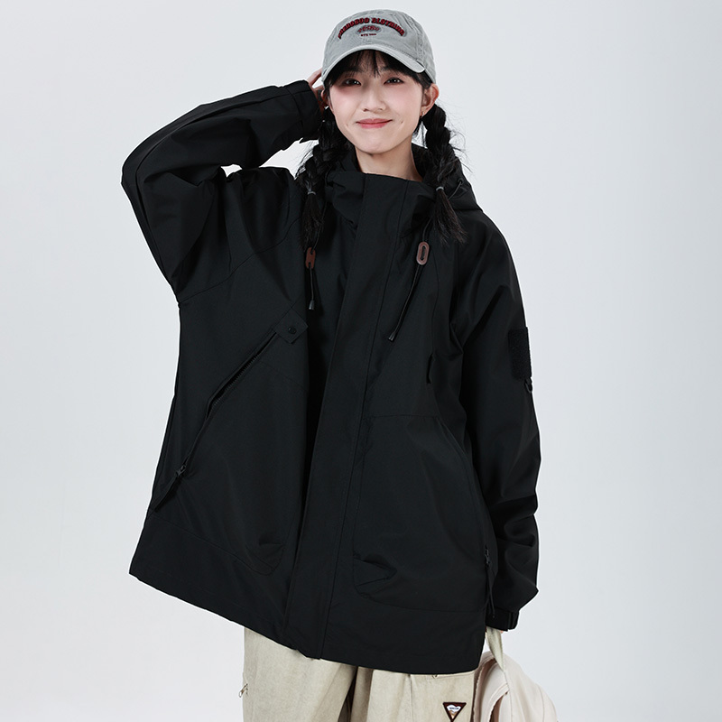 Charge spring autumn hooded loose trendy work jacket, ruffled and men's clothing set, paired with a handsome set H7.4#54