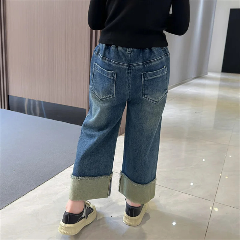 Girls Pants Long Trousers Cotton Flowers Spring Autumn Teenagers Babys Kids Pants High QualityTeenagers Childrens Clothin 240703