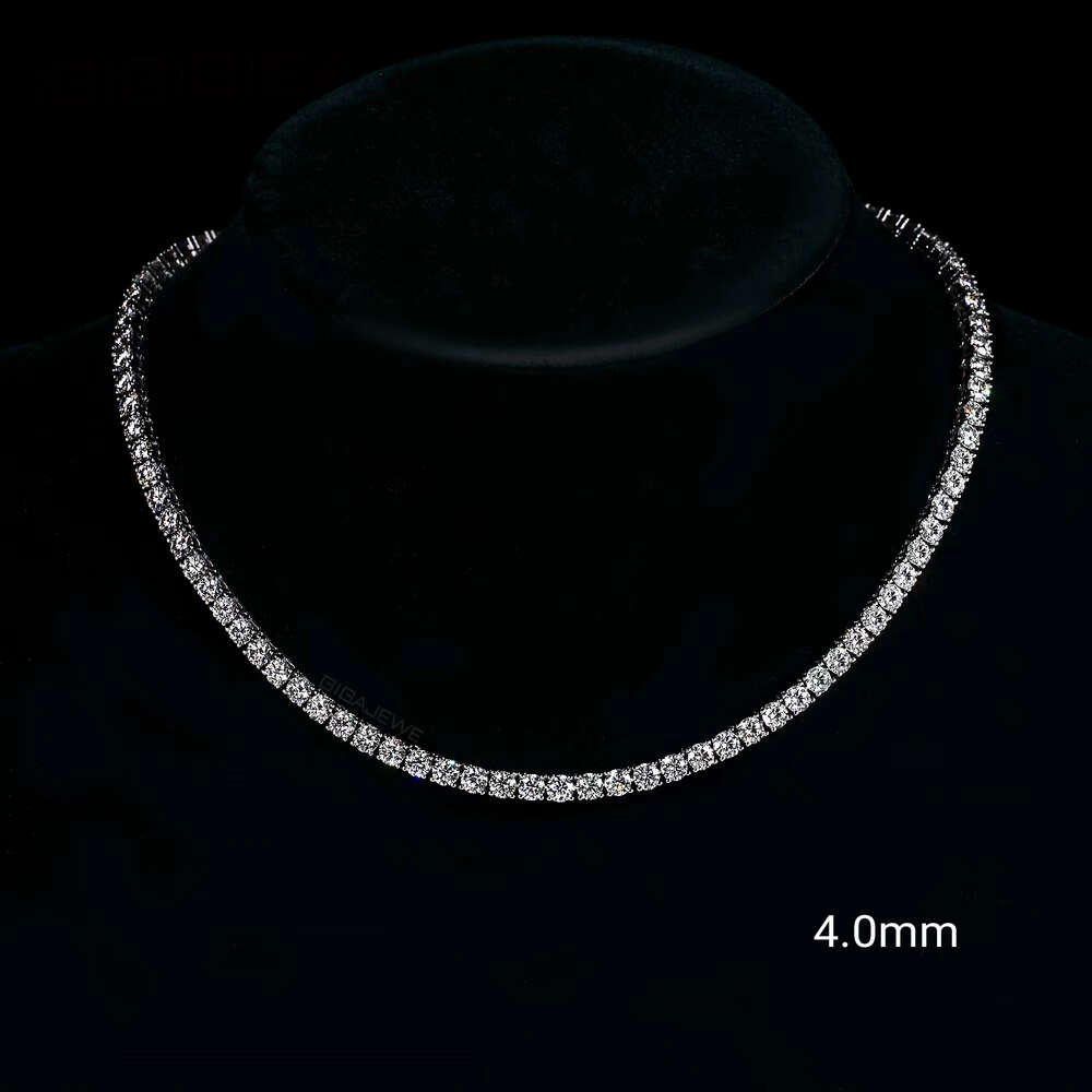 Most affordable 925 Silver pass diamond tester moissanite chain hip hop diamond tennis necklace for men and women