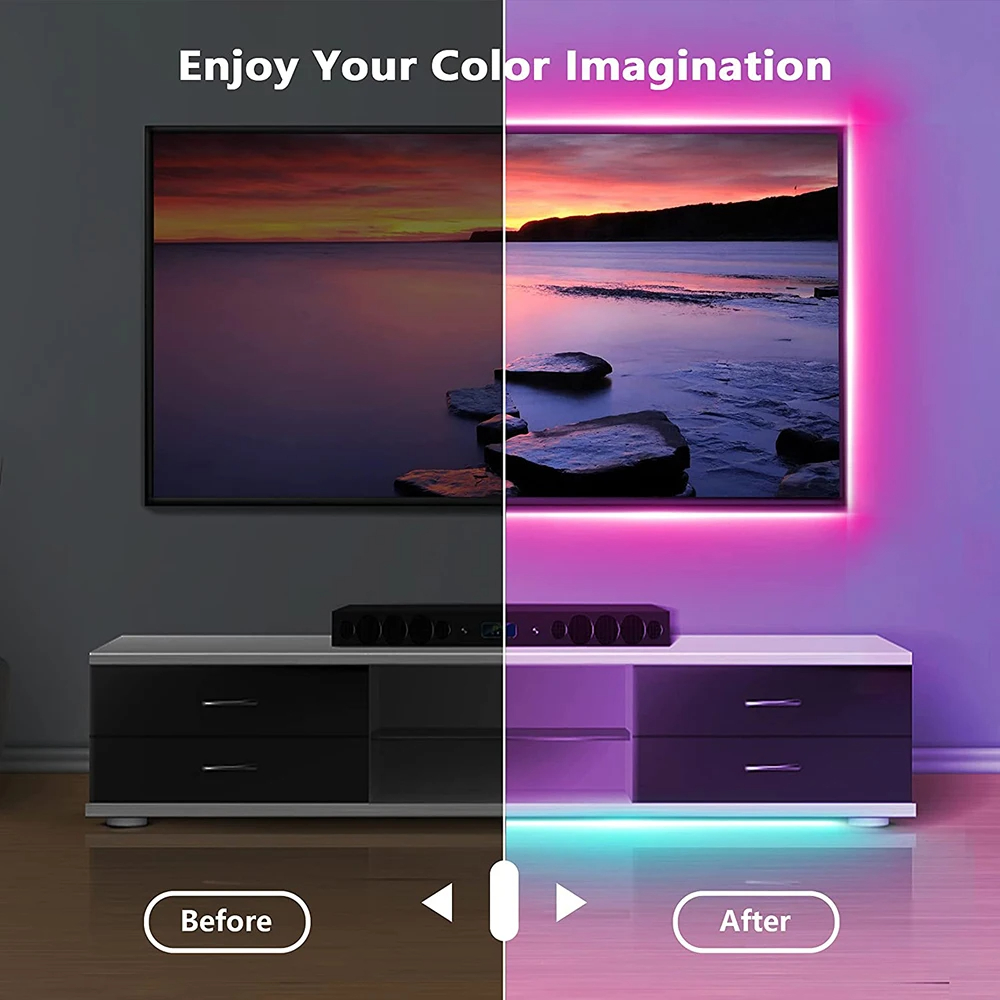 Bluetooth USB LED Strip Light with Remote Control 5050 SMD 5V RGB Lights for Room Home Decoration TV Backlight Desktop Diode