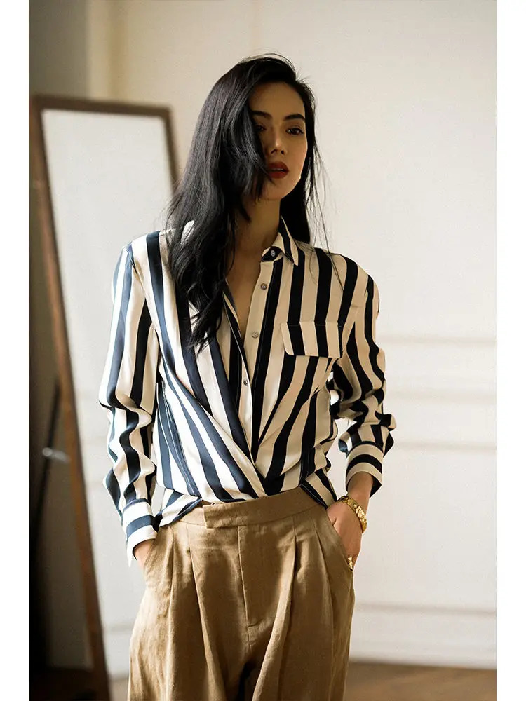 Summer women blouse shirt Striped Casual blouses women tops blusas 240704