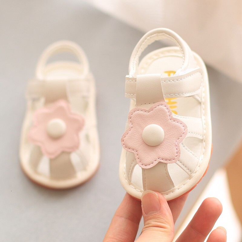 Summer Girl Baby Sandals 1. Princess Shoes 1-2 Year Old with Headband Anti Kick, called Learning Walking Shoes, Soft Soles for Infants and Young Child