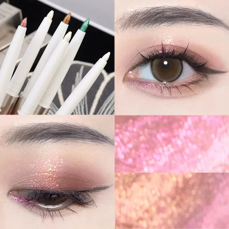 Diamond Chrome Eyeliner Pencil Aurora Glitter Refraction Eyeshadow Lying Silkworm Pen Waterproof Brighten Eyes Makeup Cosmetic 240704