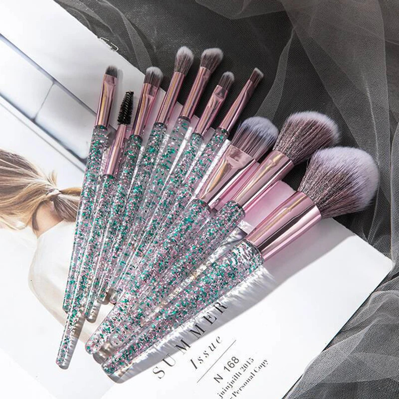 610Pcs Cosmetics Tool Kit Soft Makeup Brushes Set Transparent Powder Eye Shadow Foundation Brush Blush Blending Beauty Brush 240704