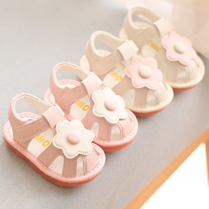 Summer Girl Baby Sandals 1. Princess Shoes 1-2 Year Old with Headband Anti Kick, called Learning Walking Shoes, Soft Soles for Infants and Young Child