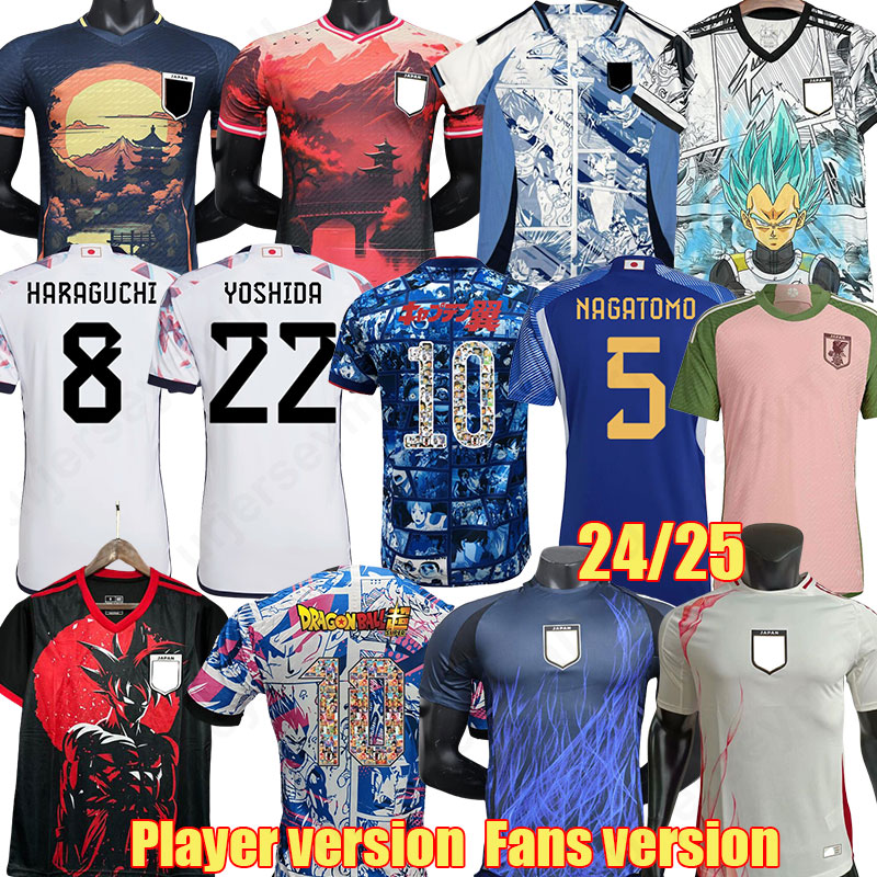 2025 Japan 2024 Naruto Soccer Jerseys Cartoon goku ISAGI ATOM TSUBASA MINAMINO KIDS KIT Pink Japanese Special uniform 24 25 Tokyo samurai Football Shirt MITOMA 214