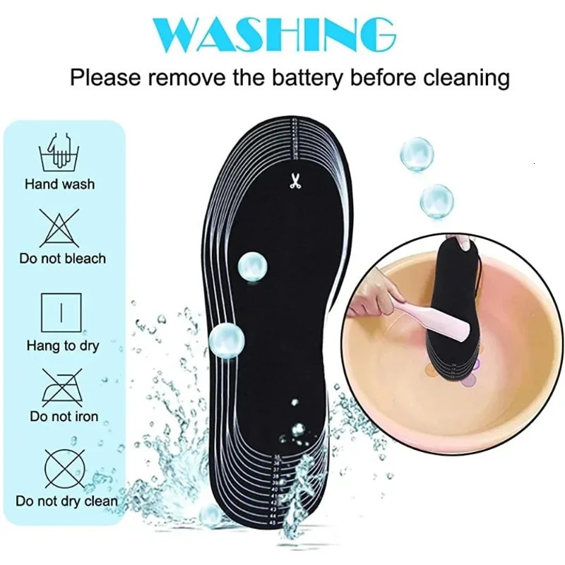 USB Electrically Heating Thermal Insoles Battery Electric Winter Warm Shoe Sole Heated Insoles for Shoes Warm Sock Pad for Feet 240703