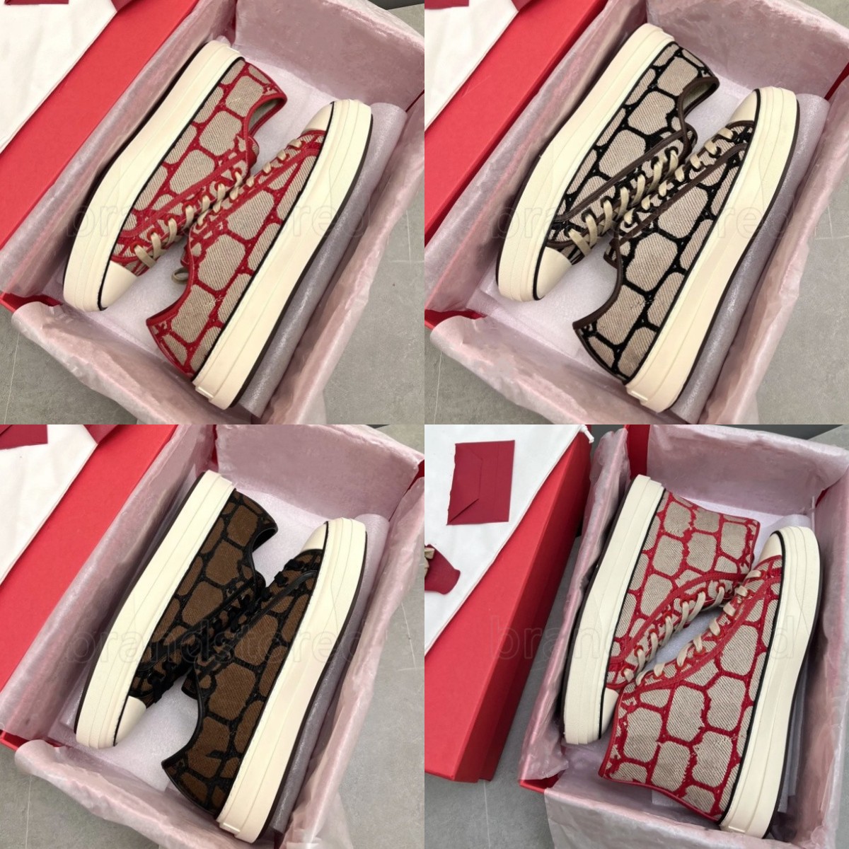 Women Totaloop Sneaker Luxury Designer Women Italian Toile Canvas Shoes Low Top Sports Shoes Rubber Sole High Top Running Shoes 35-45