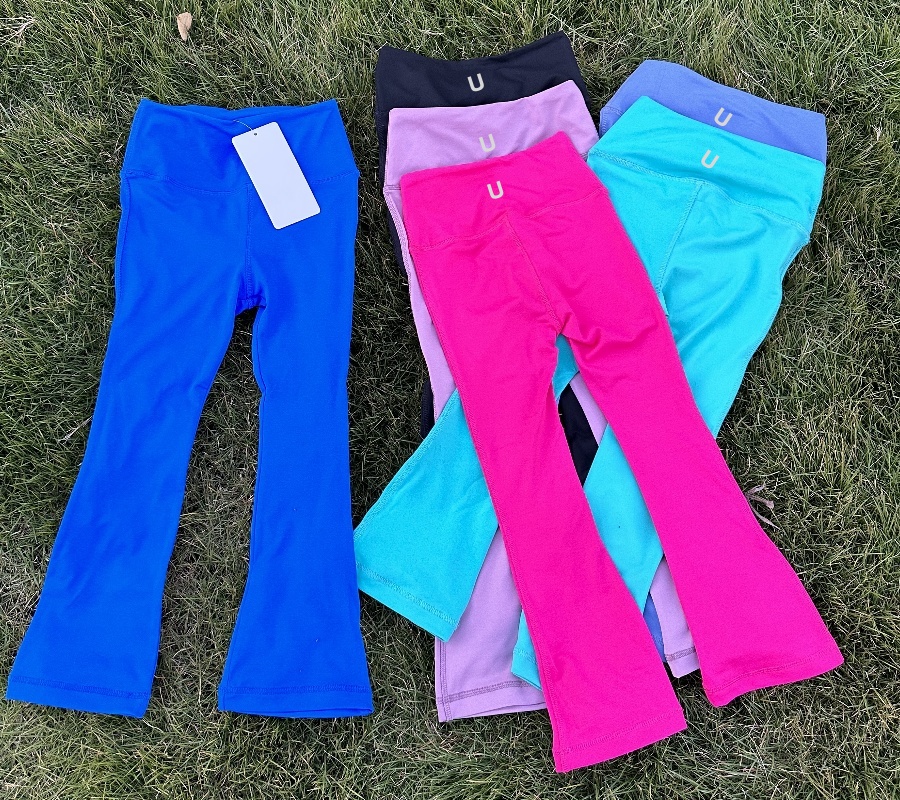 UU-1807 Spring and Autumn Children Sports Zipper Jacket Fashion Trend Jacket and Bell-bottom Fitness Flare Pants