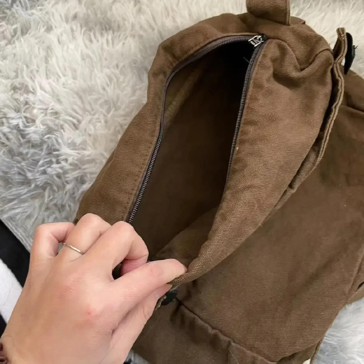 Unique Vintage Messenger Canvas Bag for Women Star Patch Students School Crossbody Bags American Fashion Retro Female Handbags H7.4#37.38