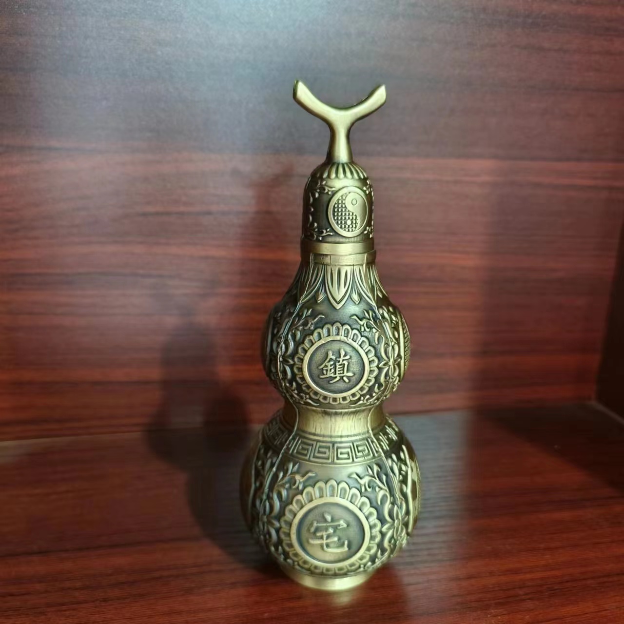 Brass gourd, metal handicraft, office, living room, decoration, copper ware, town house
