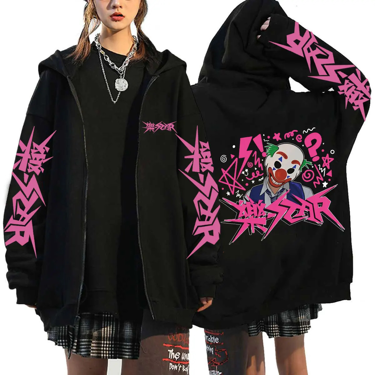 straykids Hoodie Men Long Sleeve Loose Jacket Coats Harajuku Casual Gothic Hooded Sweatshirt Y2K Streetwear 240624