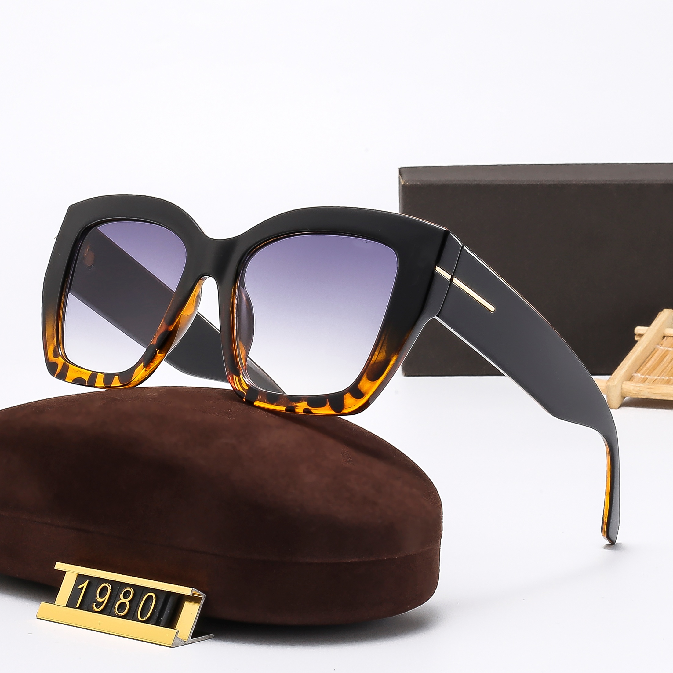 Designer Sunglasses Classic Luxury Brand Sunglass Men Women Sun Glasses Celebrity Driving Sunglass for Ladies Fashion Eyeglasses 5 Colors With Box TF1980-FF