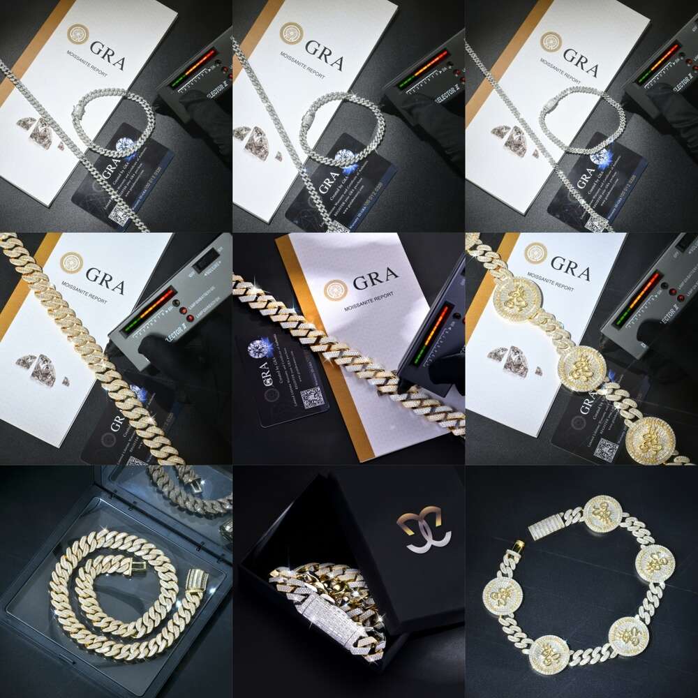 Fine Jewelry Fast Shipping 6MM Sterling Sier Moissanite Cuban Link Chain Mens and womens jewelry
