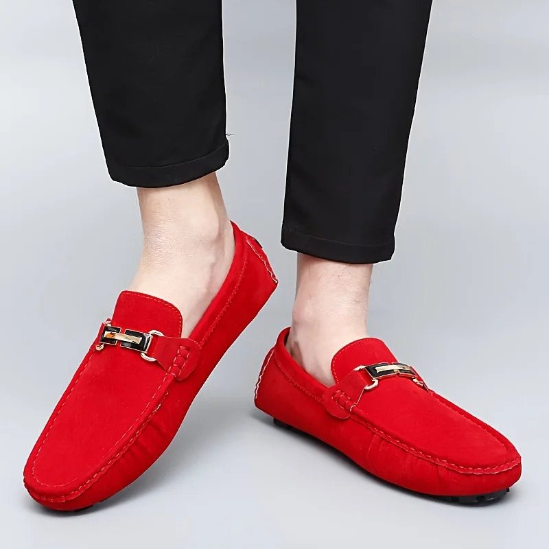 Mens and womens loafers comfortable softsoled nonslip solid color shoes casual driving walking boat 240702