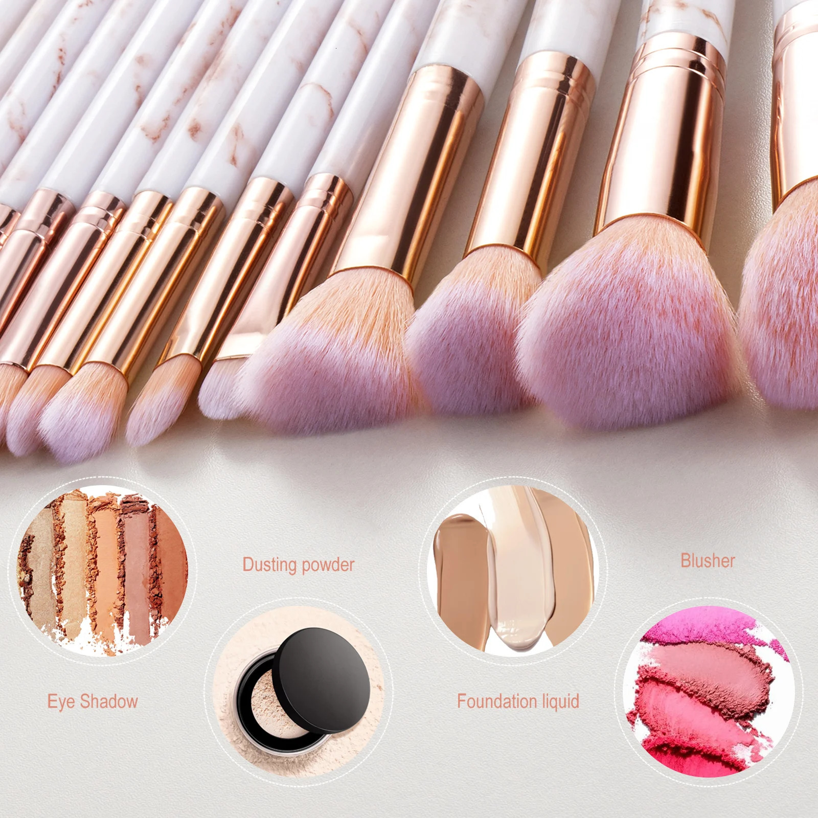 36Pcs Makeup Tools Set Includes 15pcs Marble Handle Makeup BrushesSuitable For Beginners Cost-effective Makeup Tool Set 240704