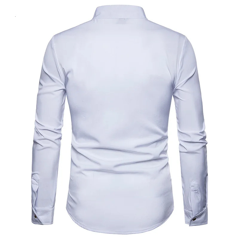 Spring Fashion Mens Long Sleeve Shirt Men European and American Embroidered Shirts Male Casual Social Wedding Party 240615