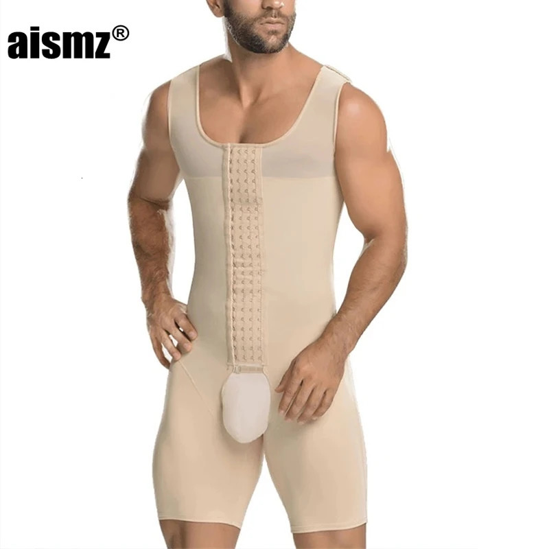 Aismz Compression Garments Fitness Corset Bodysuit Shapewear Shirt Girdle Shaper Liposuction Hip Lift Body Beauty Men Shapewear 240703