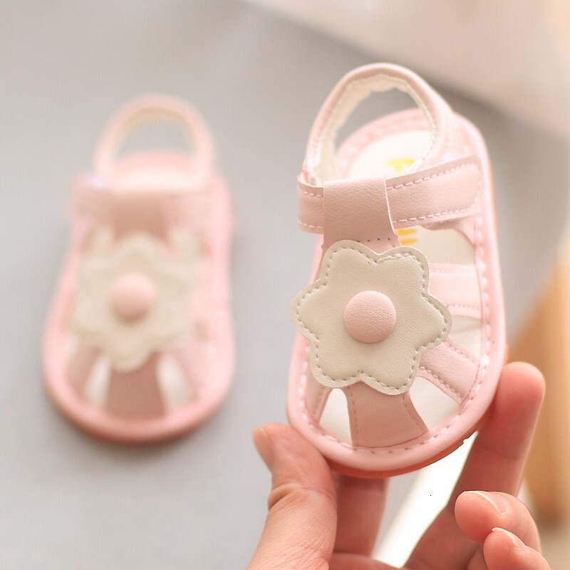 Summer Girl Baby Sandals 1. Princess Shoes 1-2 Year Old with Headband Anti Kick, called Learning Walking Shoes, Soft Soles for Infants and Young Child